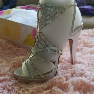 Gorgeous silver and rhinestones shoes